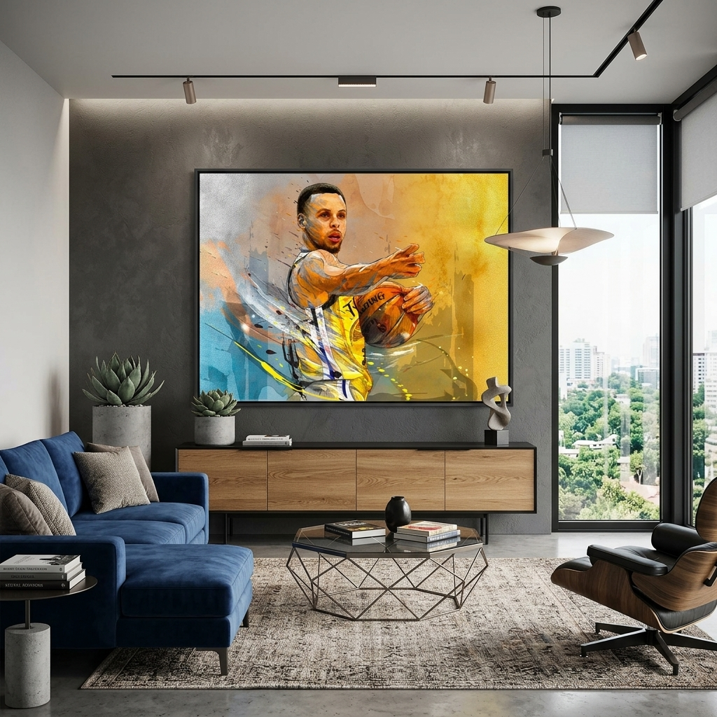 Leinwandbild „Basketballspieler Stephen Curry“ von den Golden State Warriors