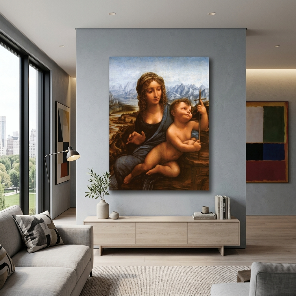 Reproduktion Madonna mit Spindel Reproduktion Leinwand Wand Kunstdruck