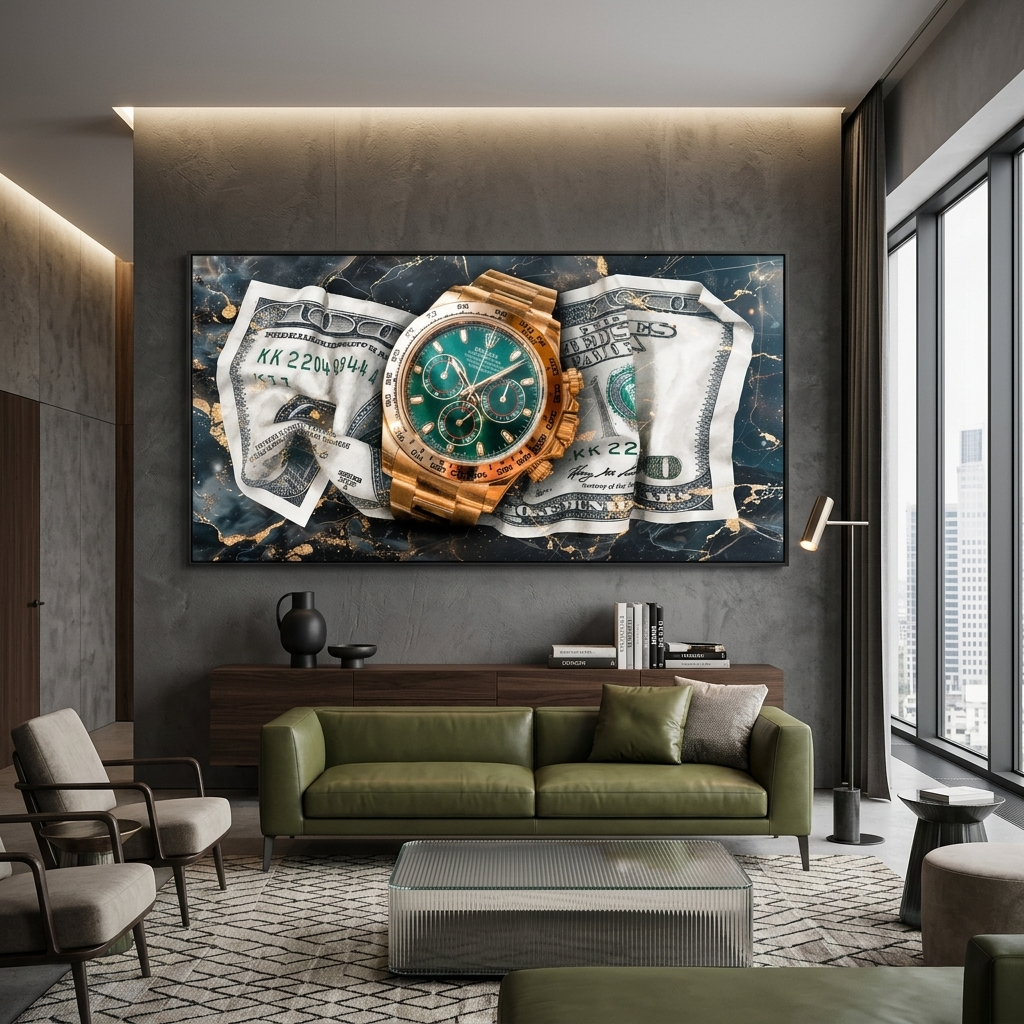 100 $ Pop-Art-Kunstdruck auf Leinwand