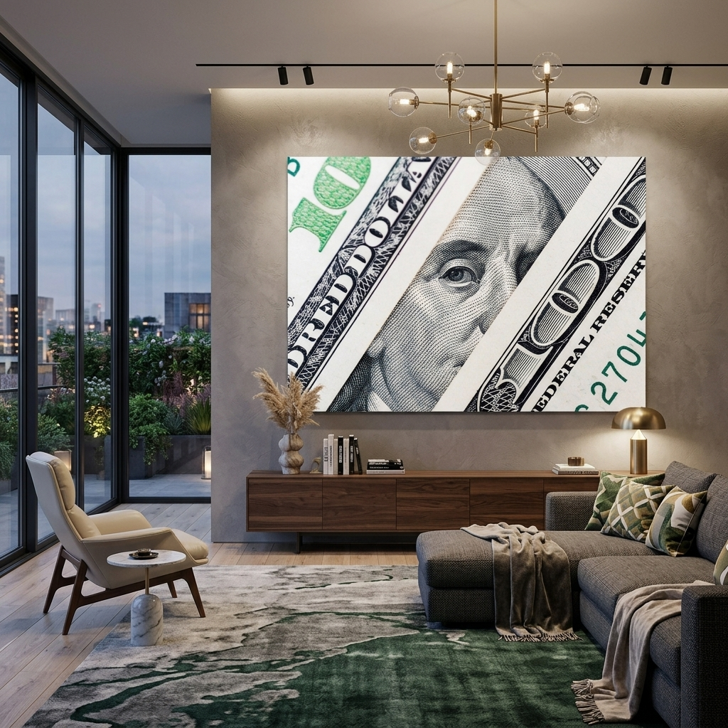 Ins Büro für Motivation $100 Benjamin's View inspirierende Leinwand Wand Kunstdruck
