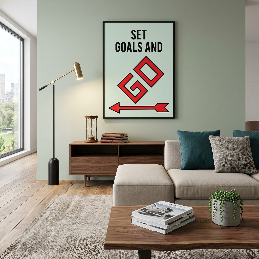 Monopoly – Kunstdruck auf Leinwand mit Zielen