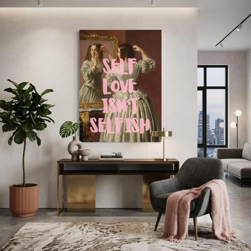Kunstdruck auf Leinwand, Vanity Fair. Rette die Liebe.
