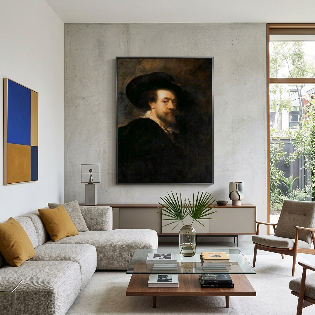 Reproduktion „Selbstporträt“ von Peter Paul Rubens. Reproduktion eines Kunstdrucks auf Leinwand