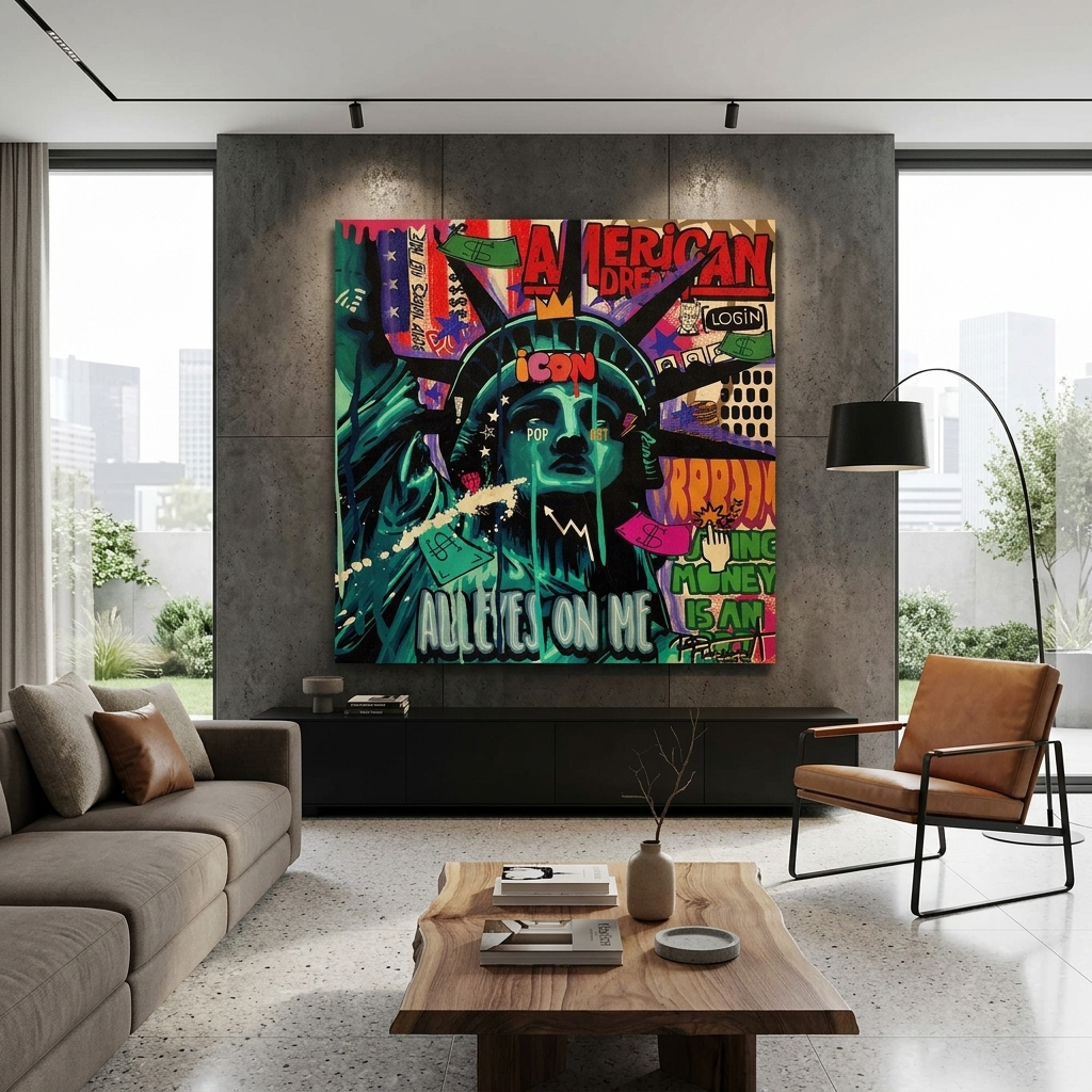 Leinwandbild „Freiheitsstatue“, Pop-Art, Wandbild