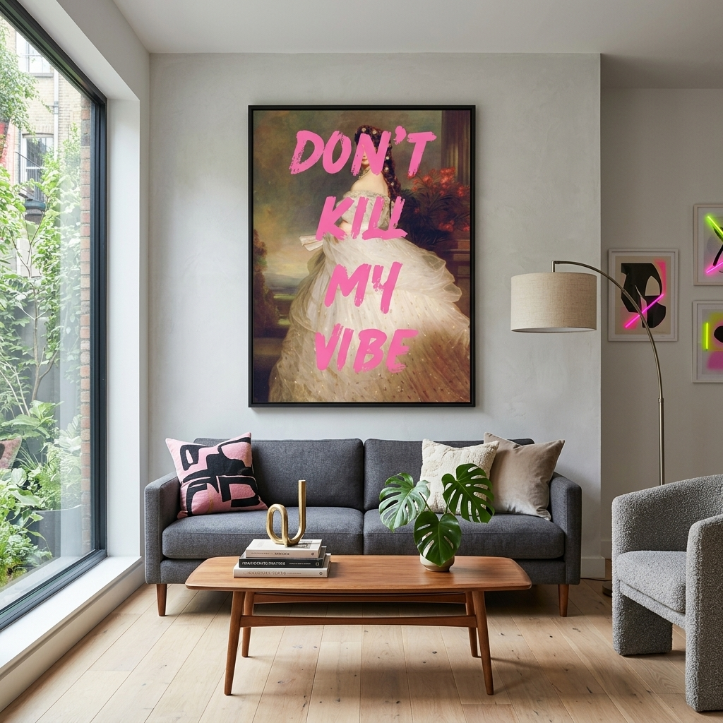 Kunstdruck auf Leinwand, Motiv „Don't kill my vibe“