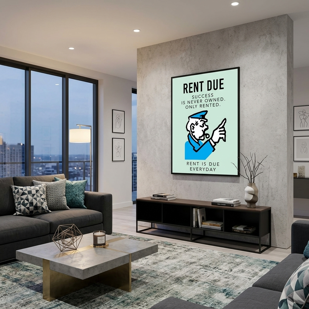Monopoly – Miete fällig – Leinwandbild, Wandbild