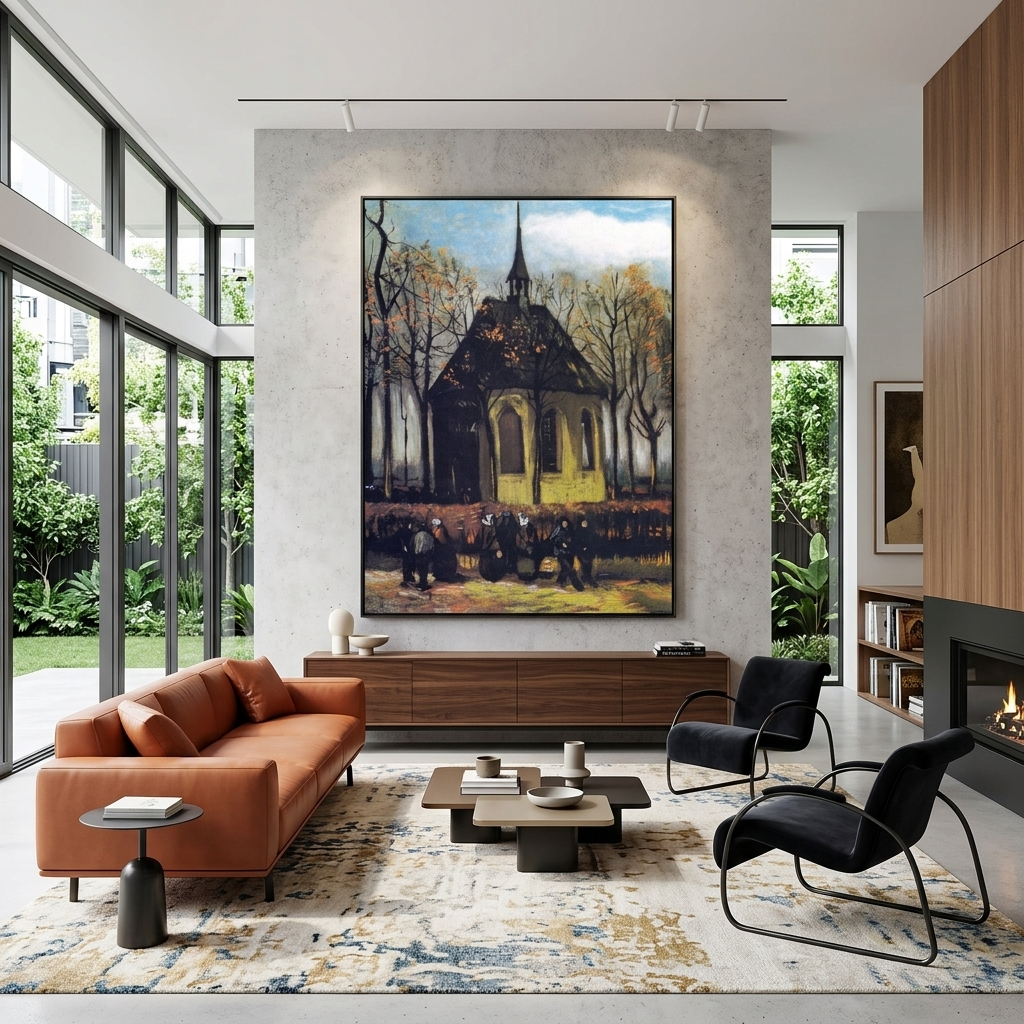 Reproduktion „Austritt aus der evangelischen Kirche“, Reproduktion auf Leinwand, Kunstdruck