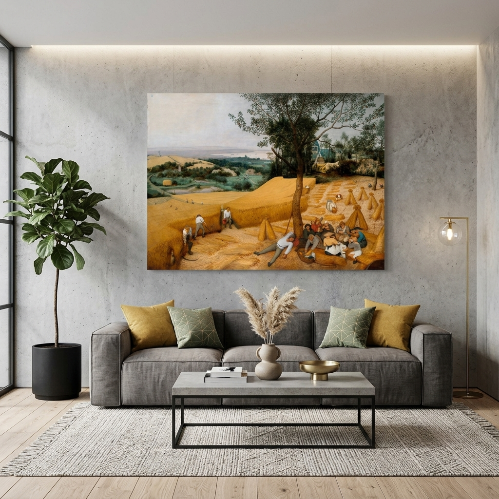 Reproduktion „Ernte“ von Pieter Bruegel, Reproduktion auf Leinwand, Kunstdruck