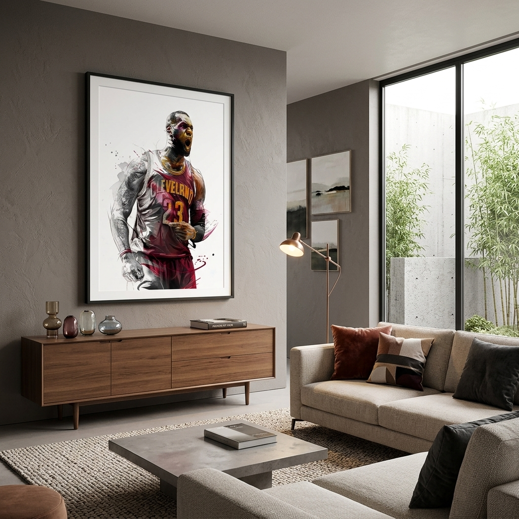 Leinwandbild mit Basketballspieler LeBron James