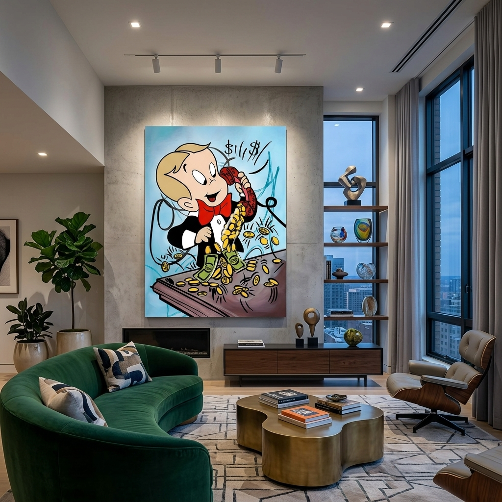 Kunstdruck auf Leinwand mit Motiv „Monopoly Money Calls“