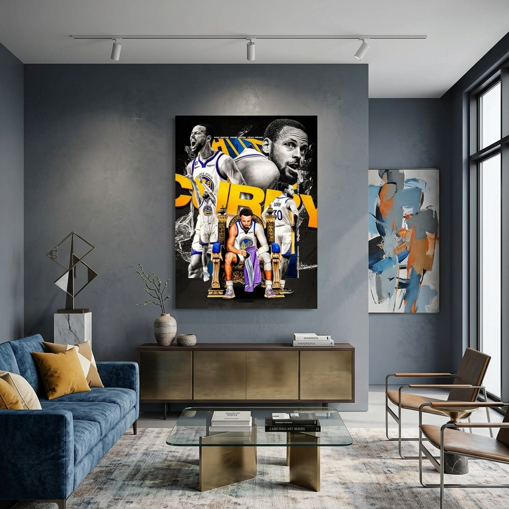 Leinwandbild, Motiv: Basketballspieler, Golden State Warriors, Stephen Curry, Wandbild