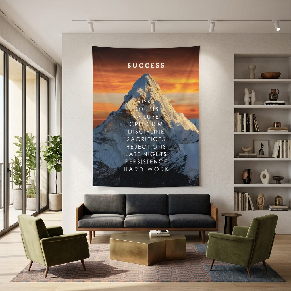 Um Erfolg zu motivieren Berg Motivierender Leinwanddruck