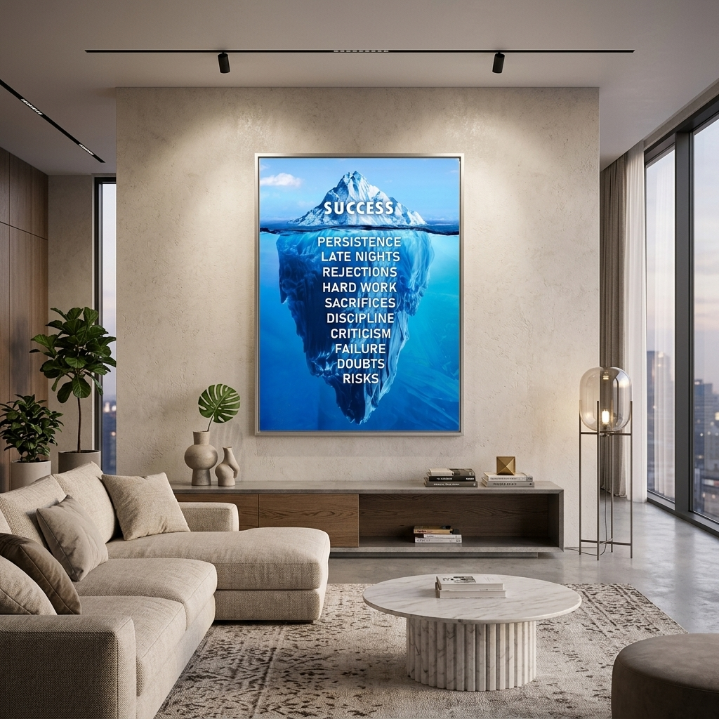 Leinwandbild „Success Iceberg“, motivierend, Wandbild