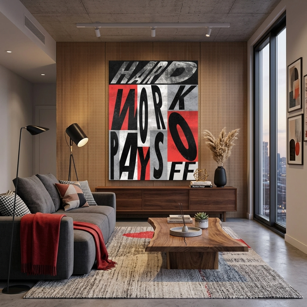 For motivation Hard work pays off Motivational Canvas Wall Art Print