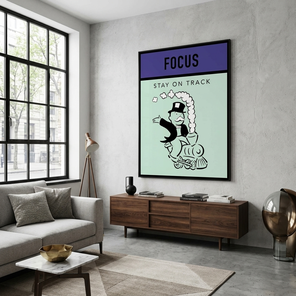 Monopoly Stay on track Canvas Wall Art Print