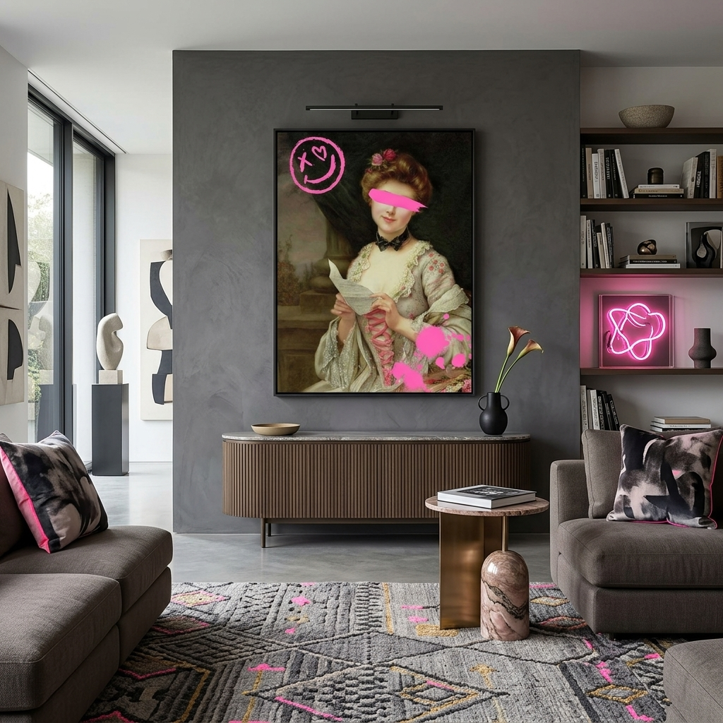 Leinwandbild „Liebesbrief mit rosa Farbe“