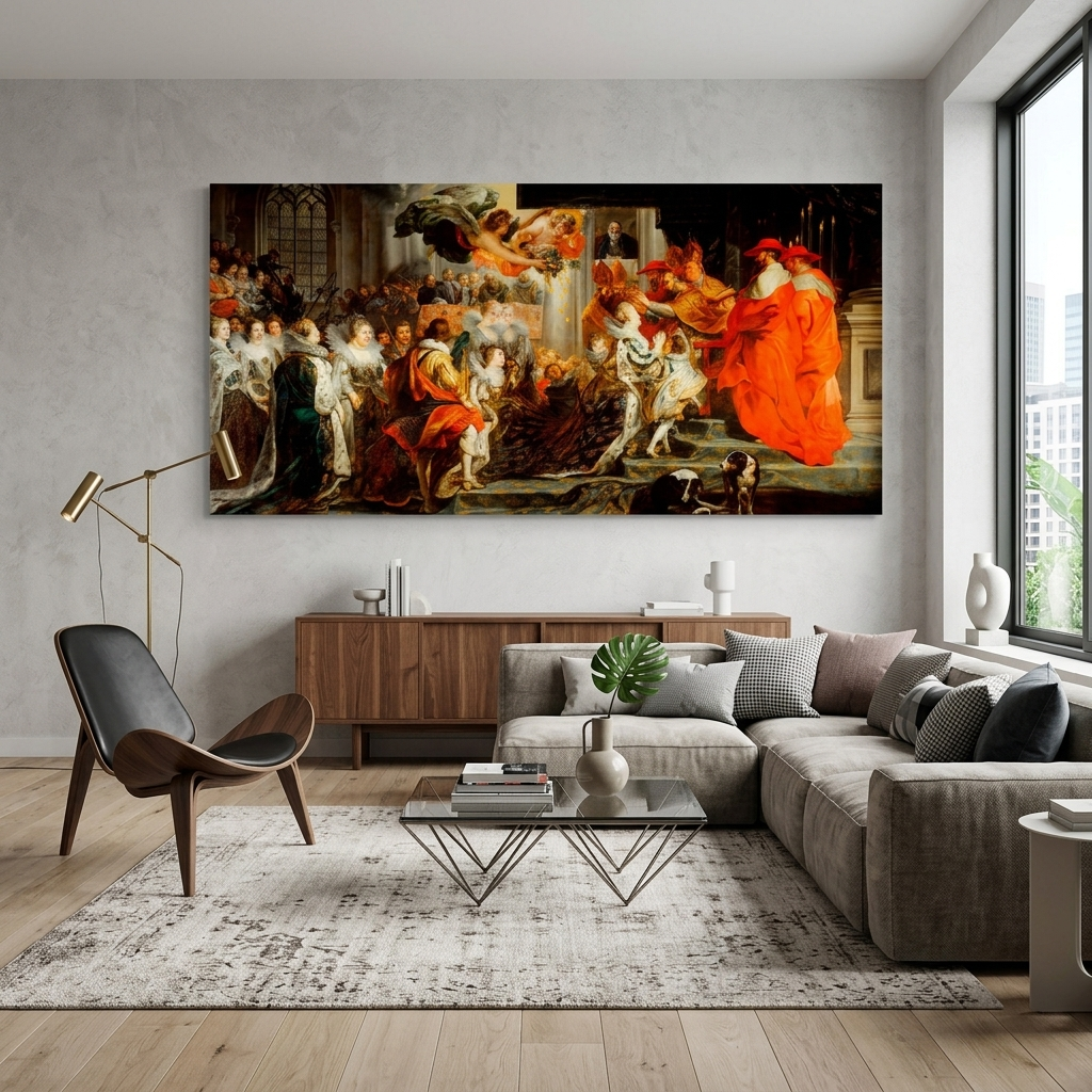 Reproduktion der Krönung von Maria de' Medici, Reproduktion auf Leinwand, Kunstdruck