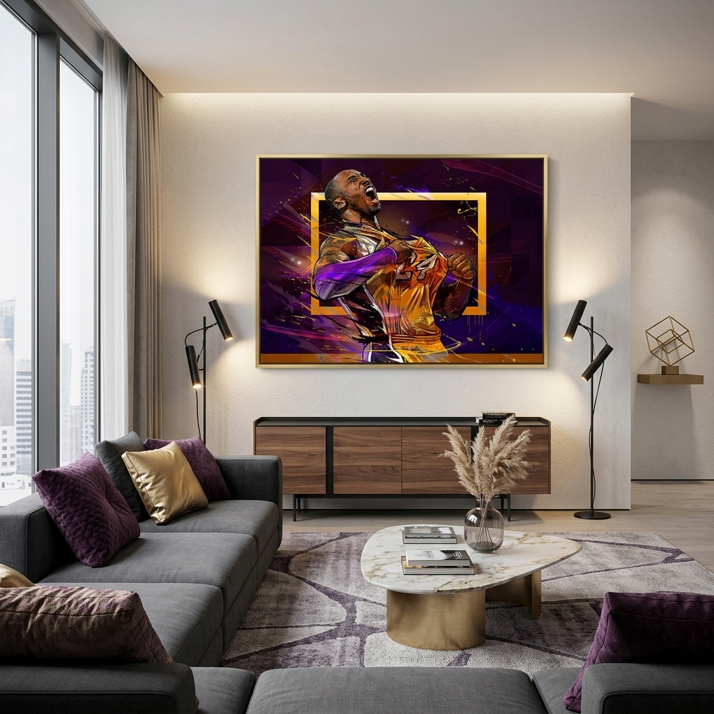 Leinwandbild, Motiv: Basketballspieler Los Angeles Lakers, Kobe Bryant, Wandbild