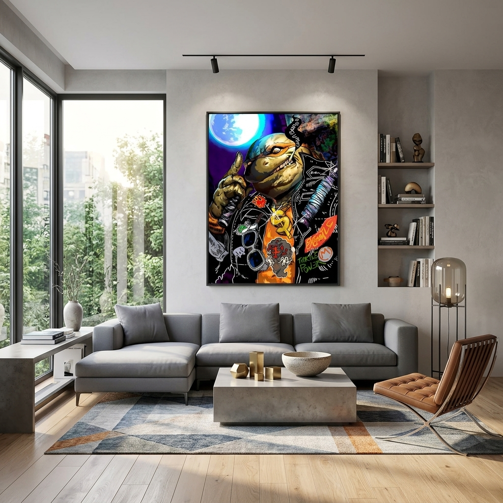 Cowabunga – Motivierender Kunstdruck auf Leinwand