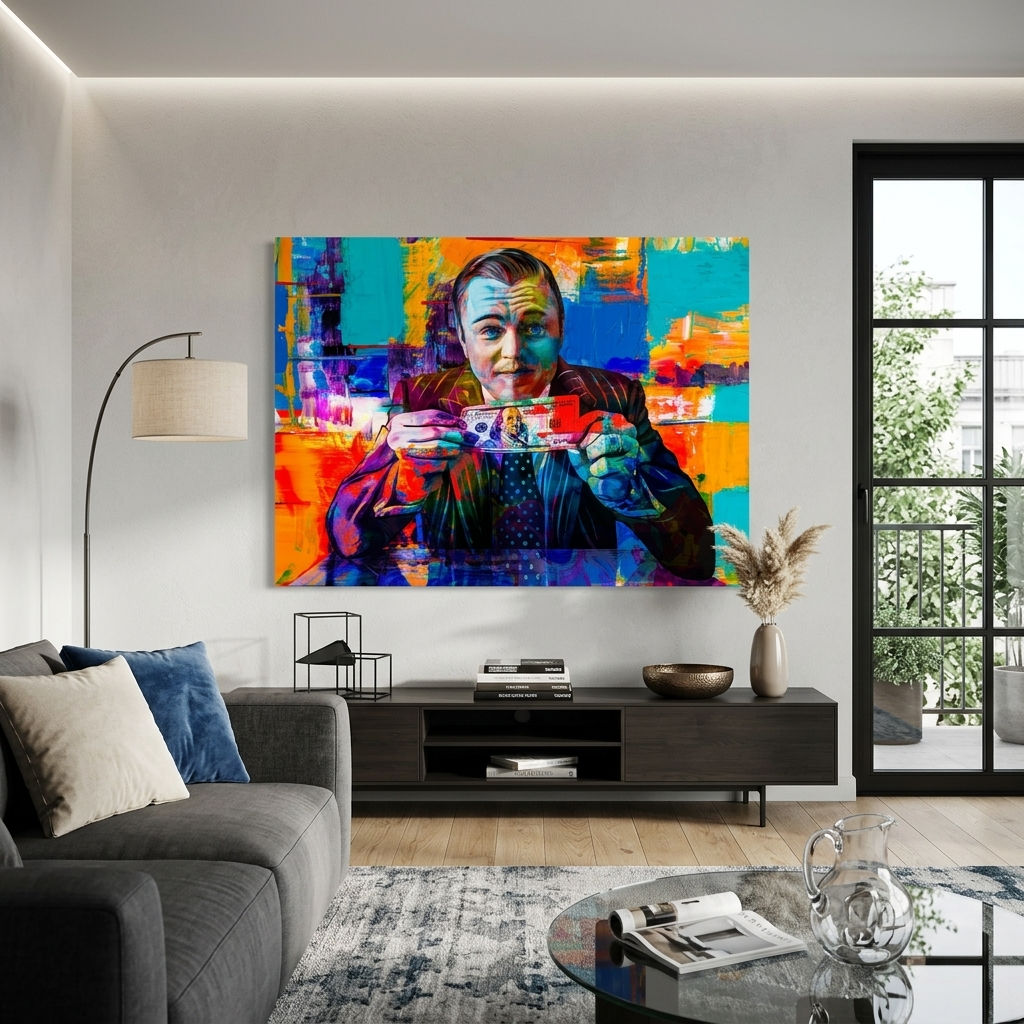 Wolf of Wall Street graffiti Motivational Canvas Wall Art Print