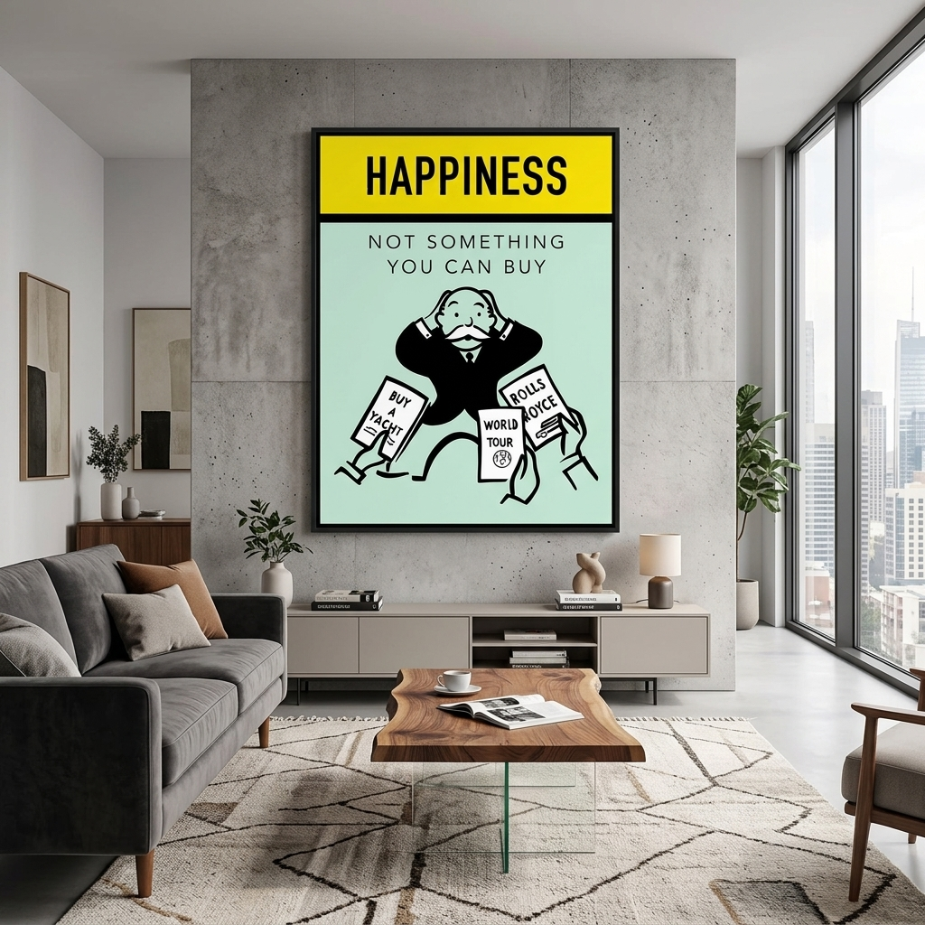 Monopoly Happines Canvas Wall Art Print