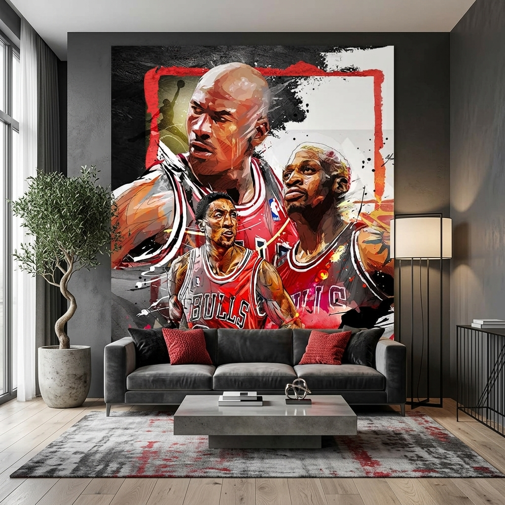 Leinwandbild mit NBA-Legenden