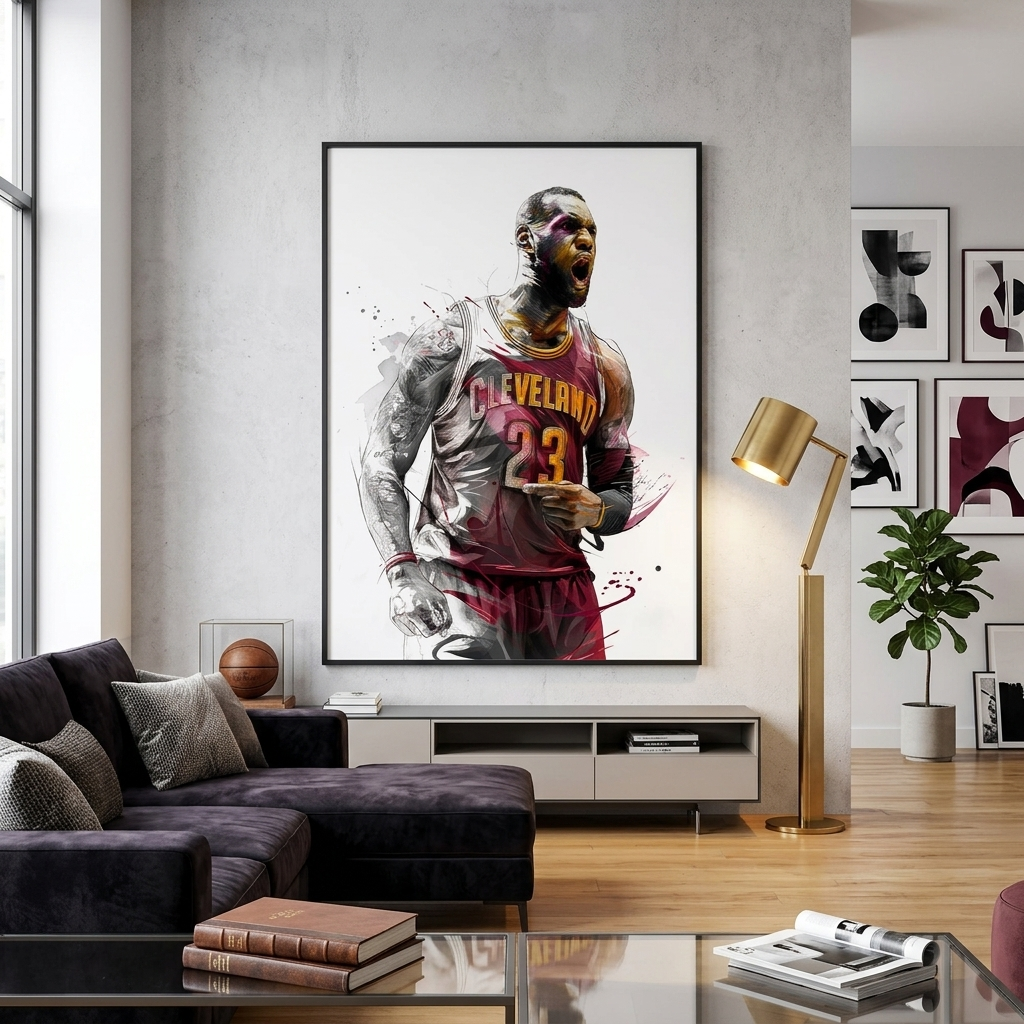 Leinwandbild mit Basketballspieler LeBron James