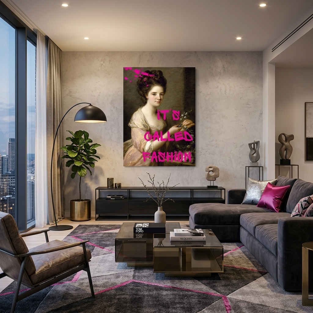 Kunstdruck auf Leinwand, Porträt von Eleanor. Das nennt man Mode.