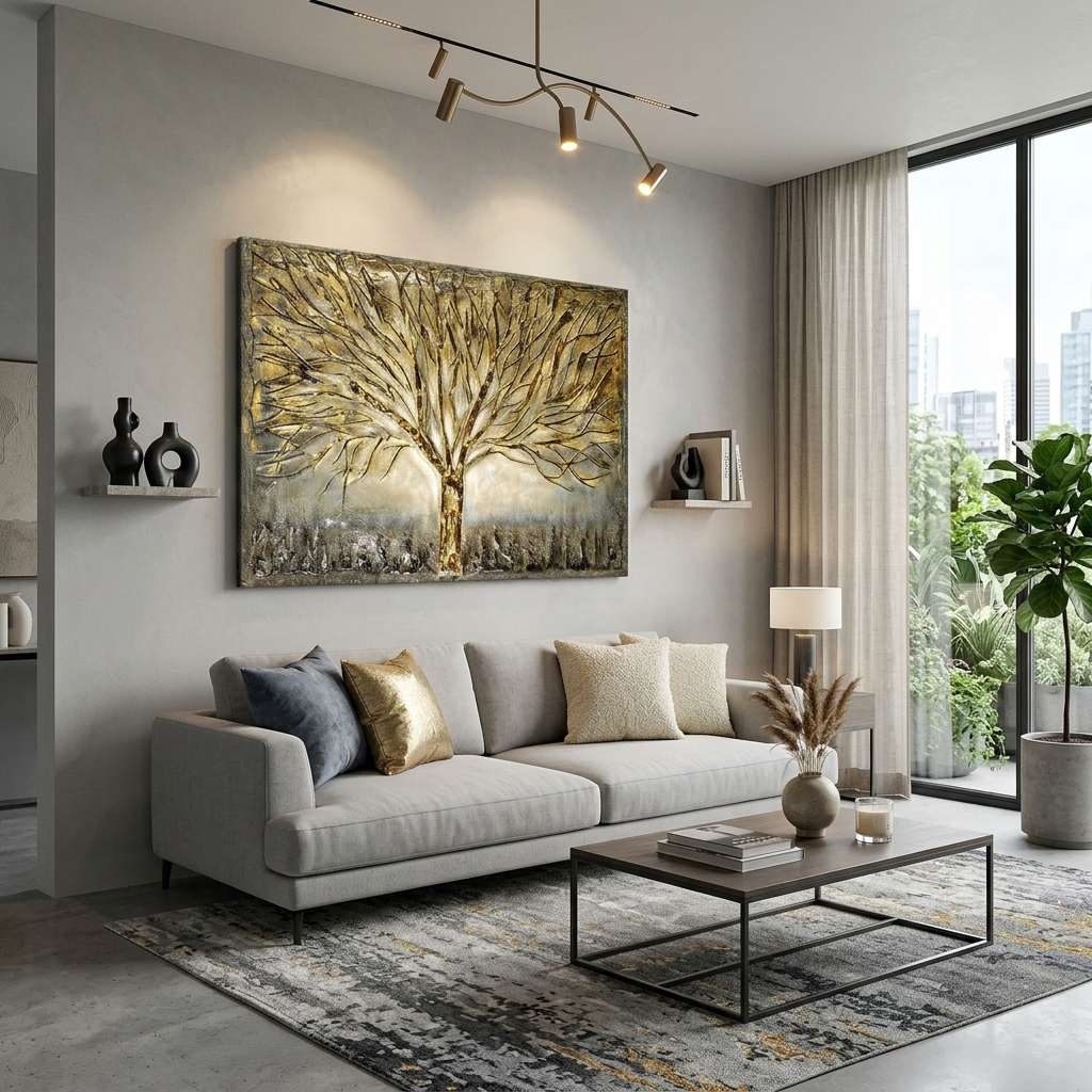 Reproduktion des goldenen Baums auf Leinwand, Kunstdruck