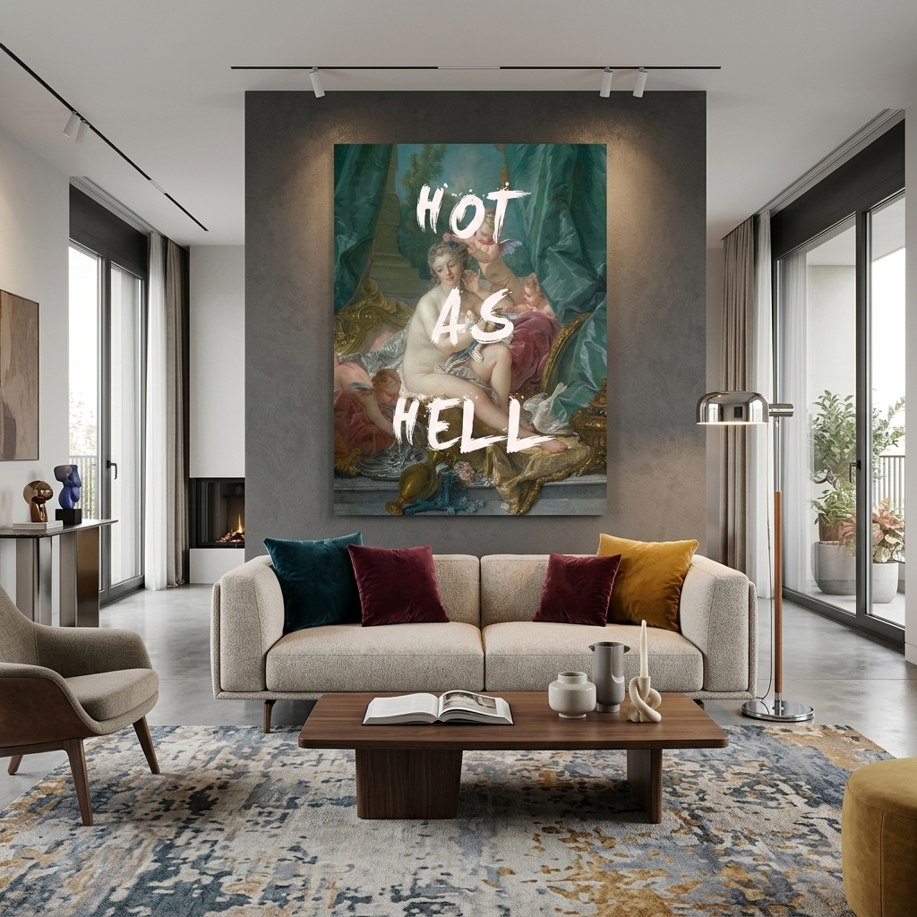 Kunstdruck auf Leinwand, heiß wie die Hölle
