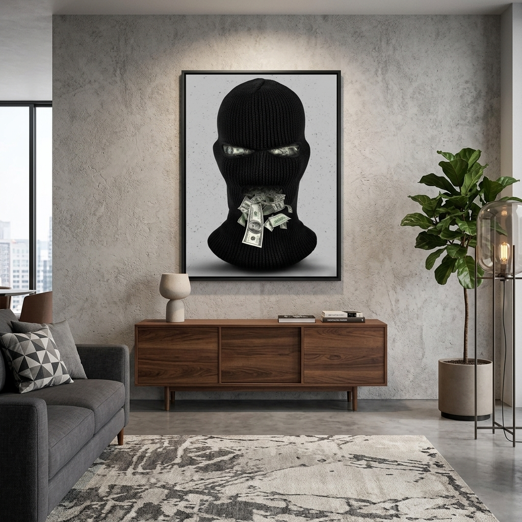 Money Gang – Motivierender Kunstdruck auf Leinwand