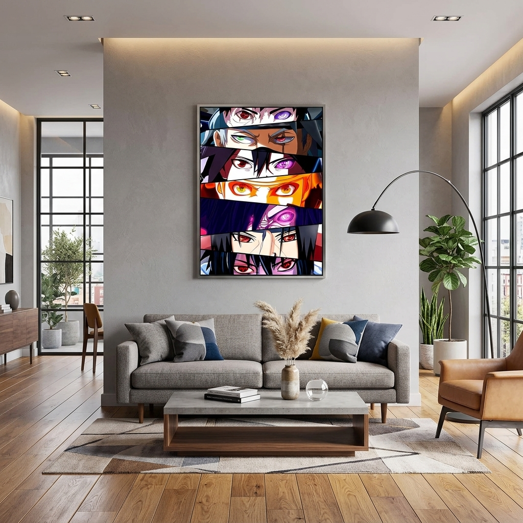 Naruto characters' anime eyes Canvas Wall Art Print