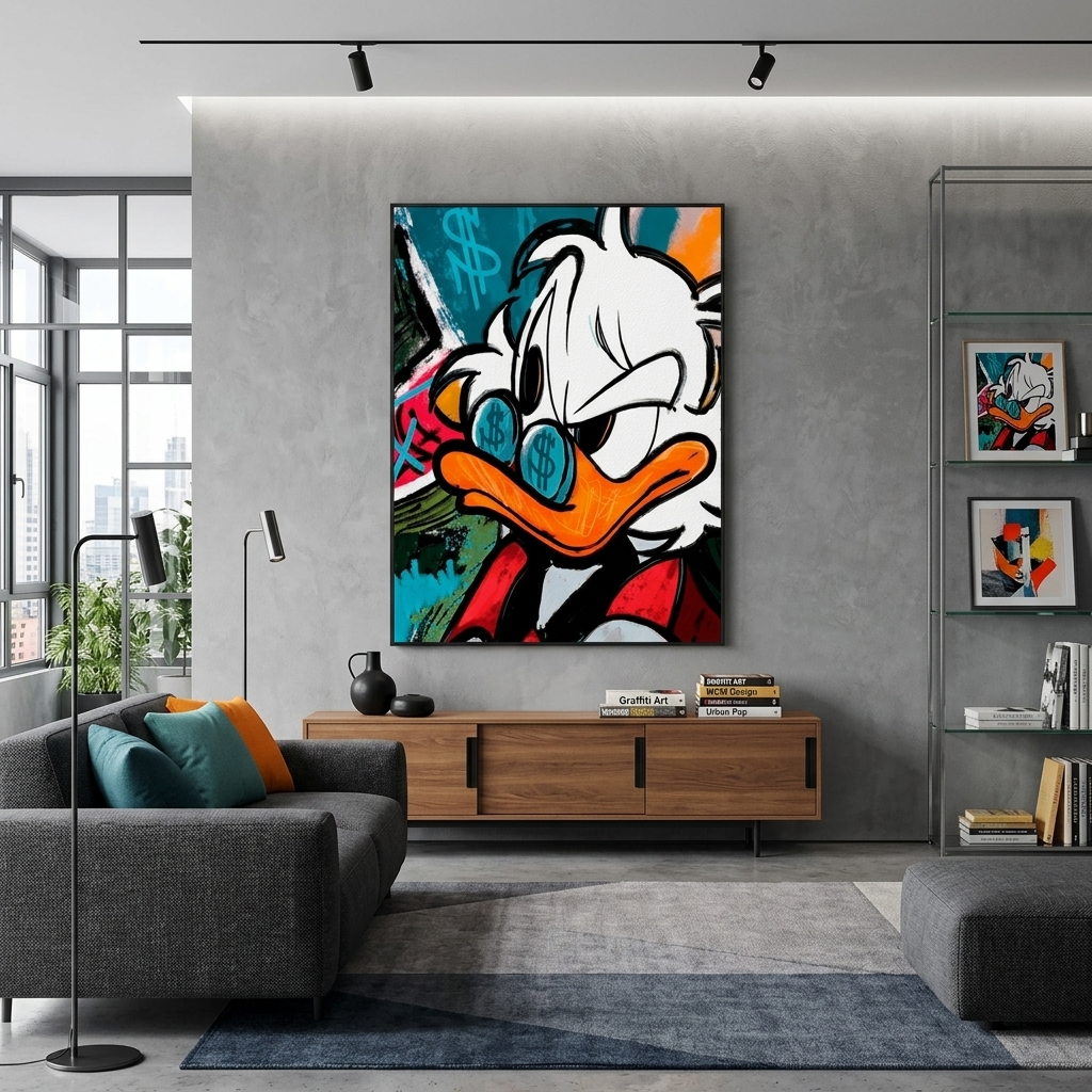 Inspirierender Kunstdruck auf Leinwand „Onkel Dagobert“