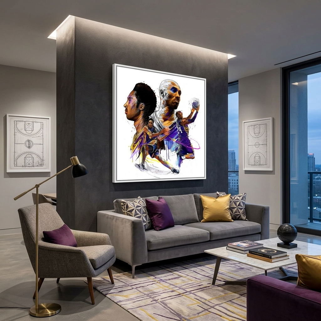 Leinwandbild, Wandbild mit Basketballspieler Kobe Bryant