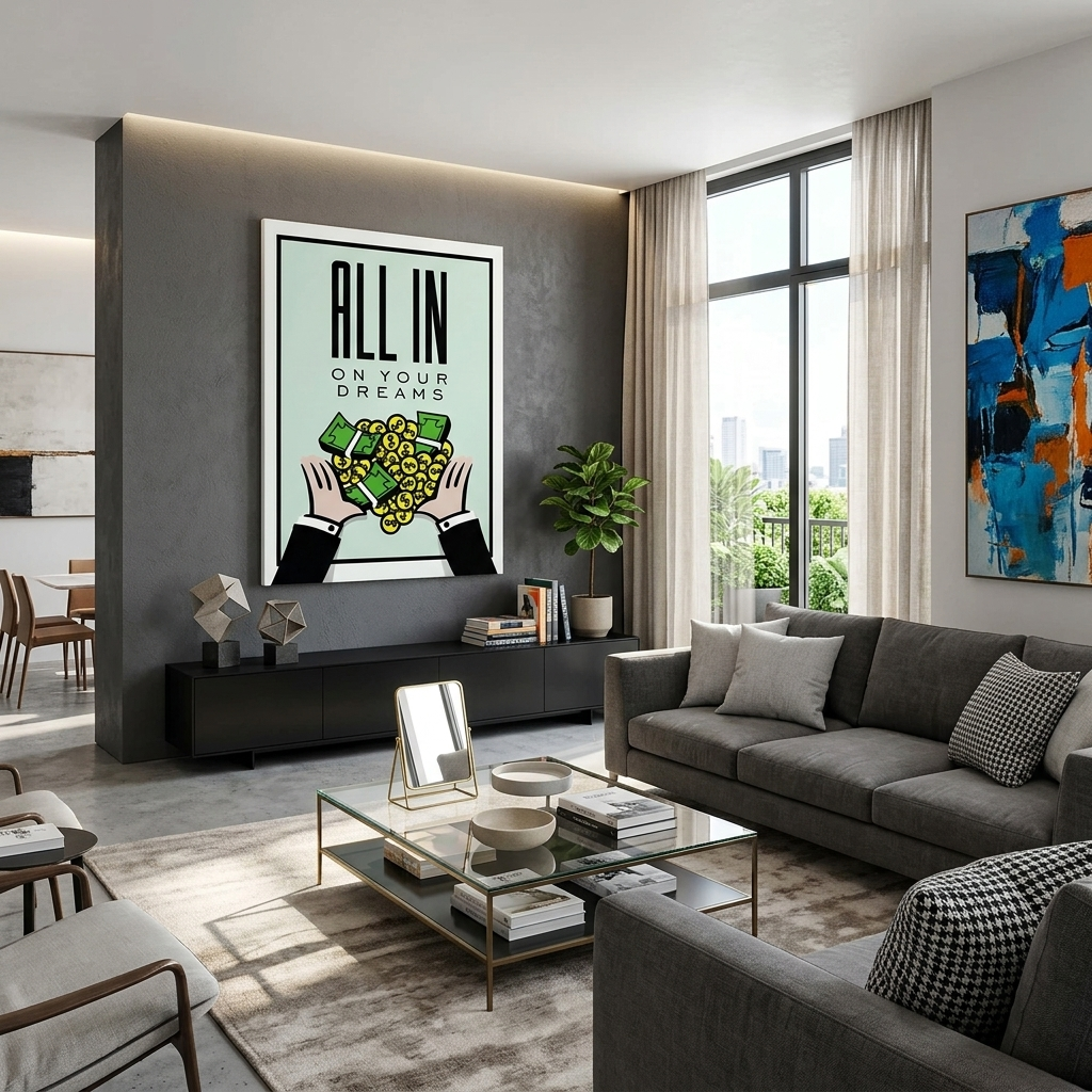 Monopoly – Setzen Sie alles auf Ihre Träume – Kunstdruck auf Leinwand