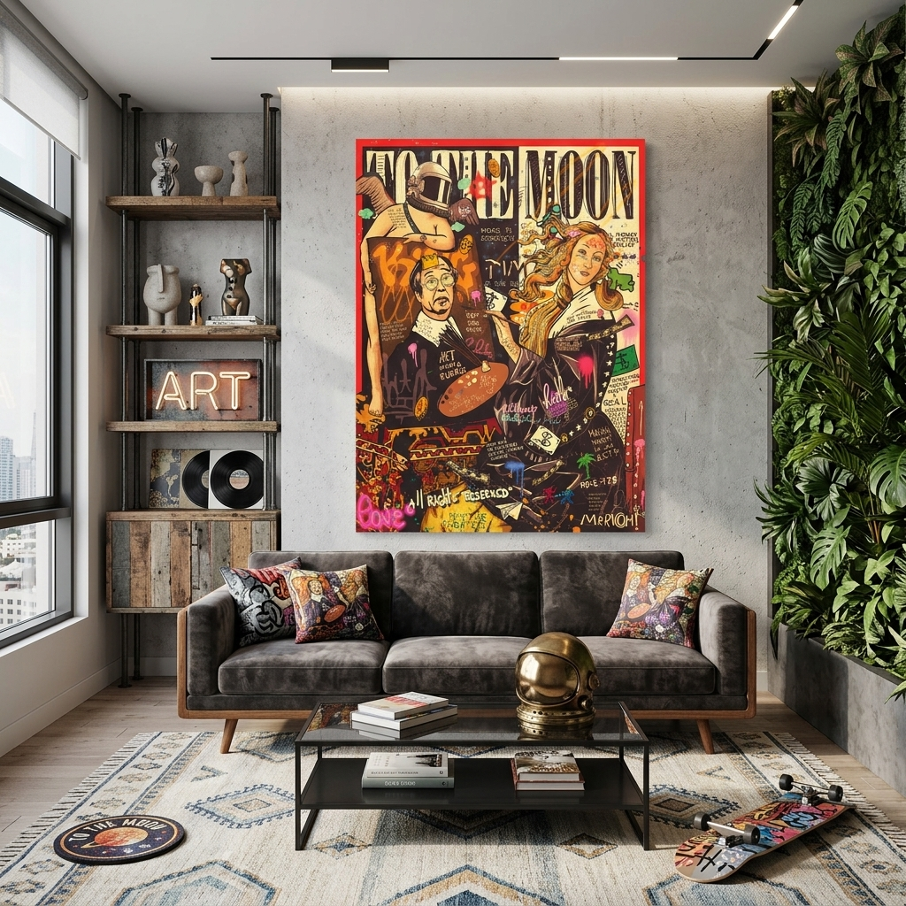 Satoshi Nakamoto Bitcoin Graffiti Magazin Inspirierender Leinwand-Kunstdruck