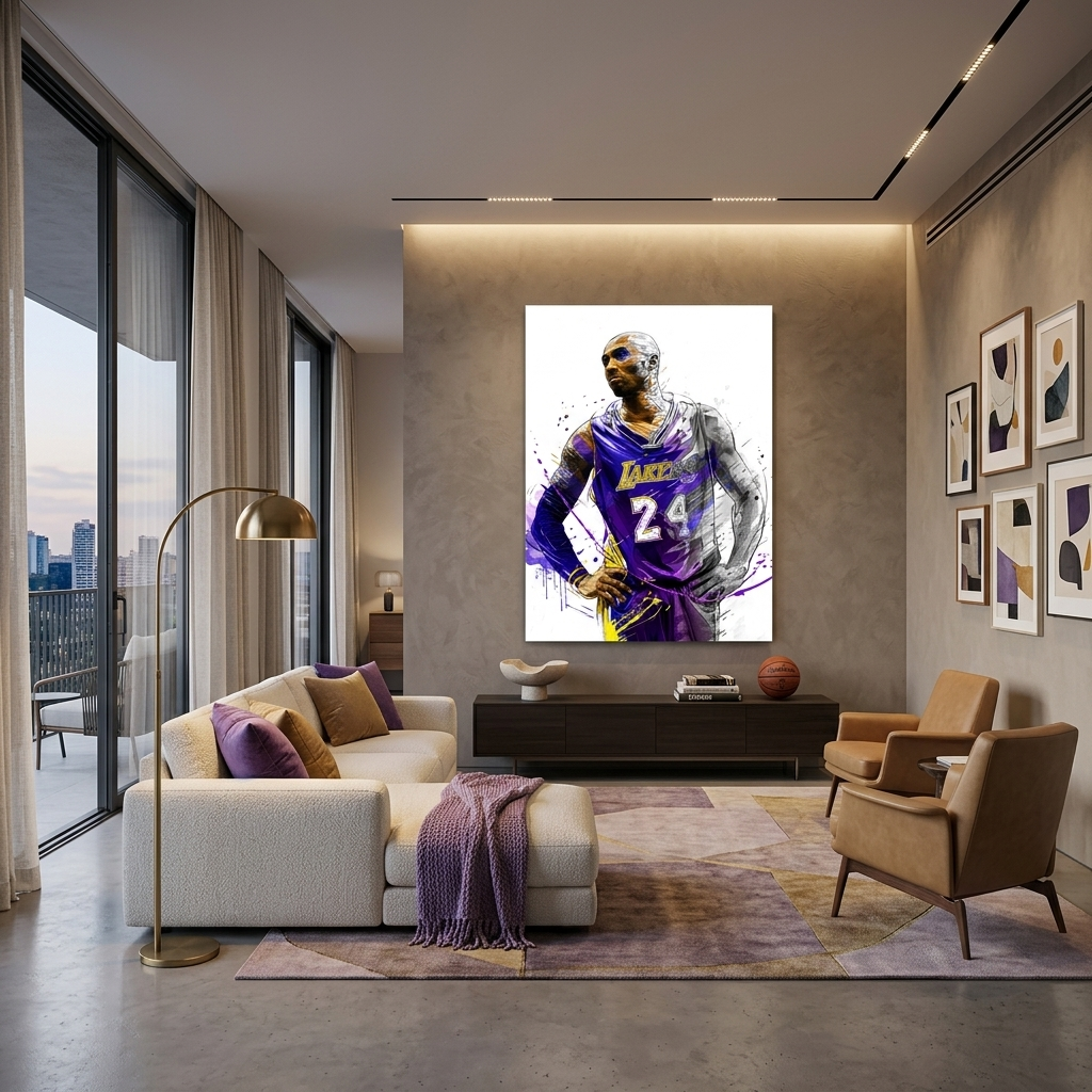 Leinwandbild, Motiv Basketballspieler Kobe Bryant, Los Angeles Lakers