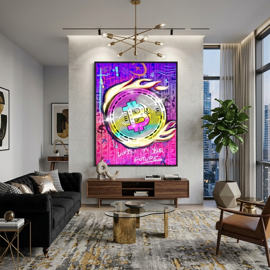 Bitcoin Investieren Sie in Ihre Zukunft Motivierender Leinwand-Kunstdruck