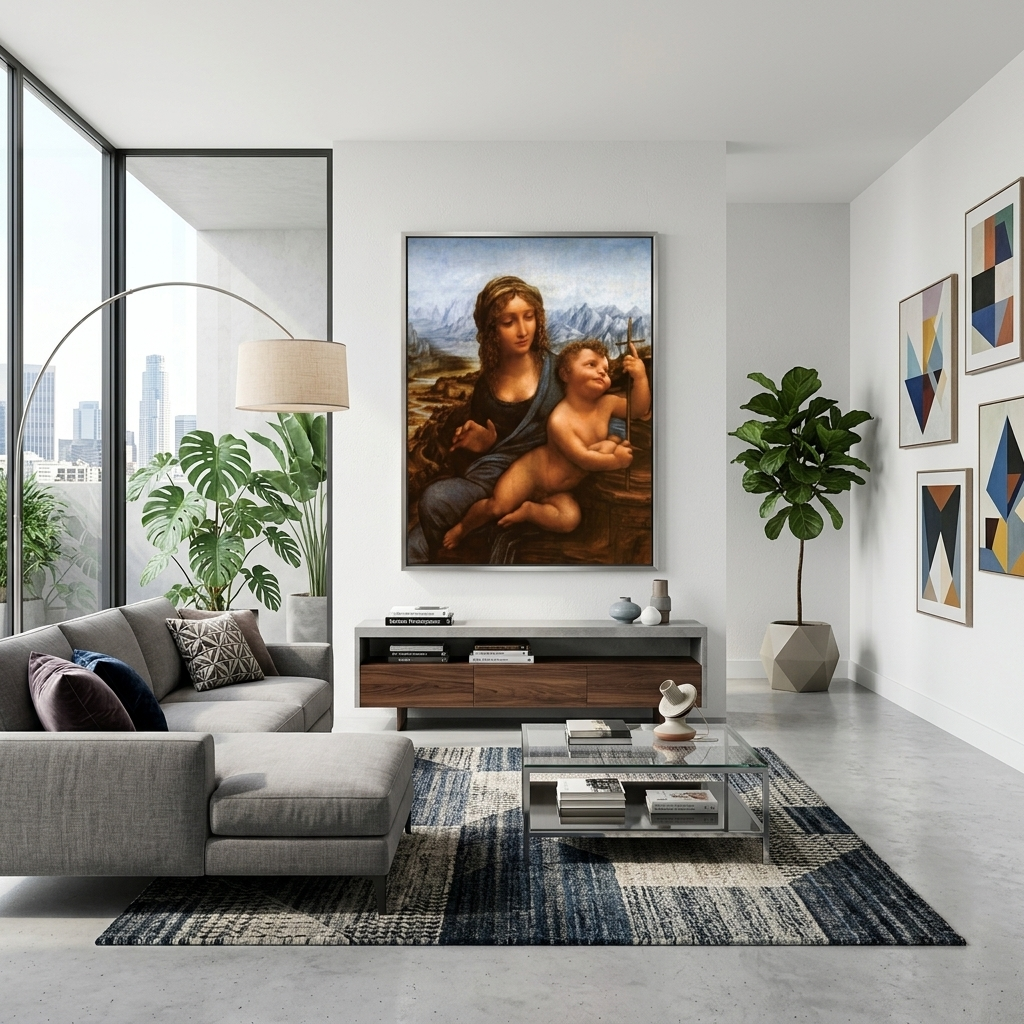 Reproduktion Madonna mit Spindel Reproduktion Leinwand Wand Kunstdruck