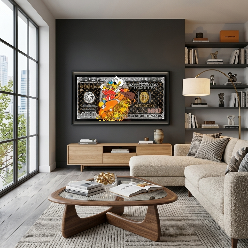 100 $ Pop-Art-Kunstdruck auf Leinwand