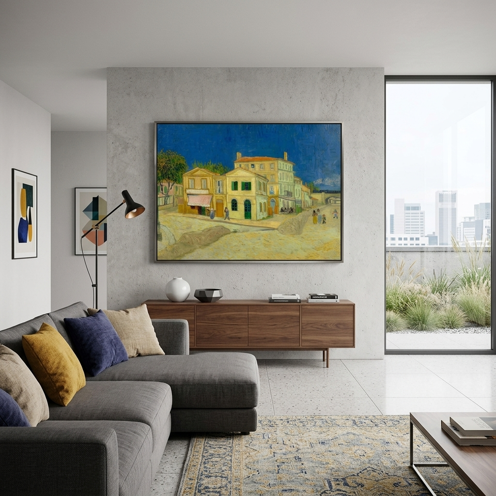Reproduktion Gelbes Haus Reproduktion Leinwand Wand Kunstdruck