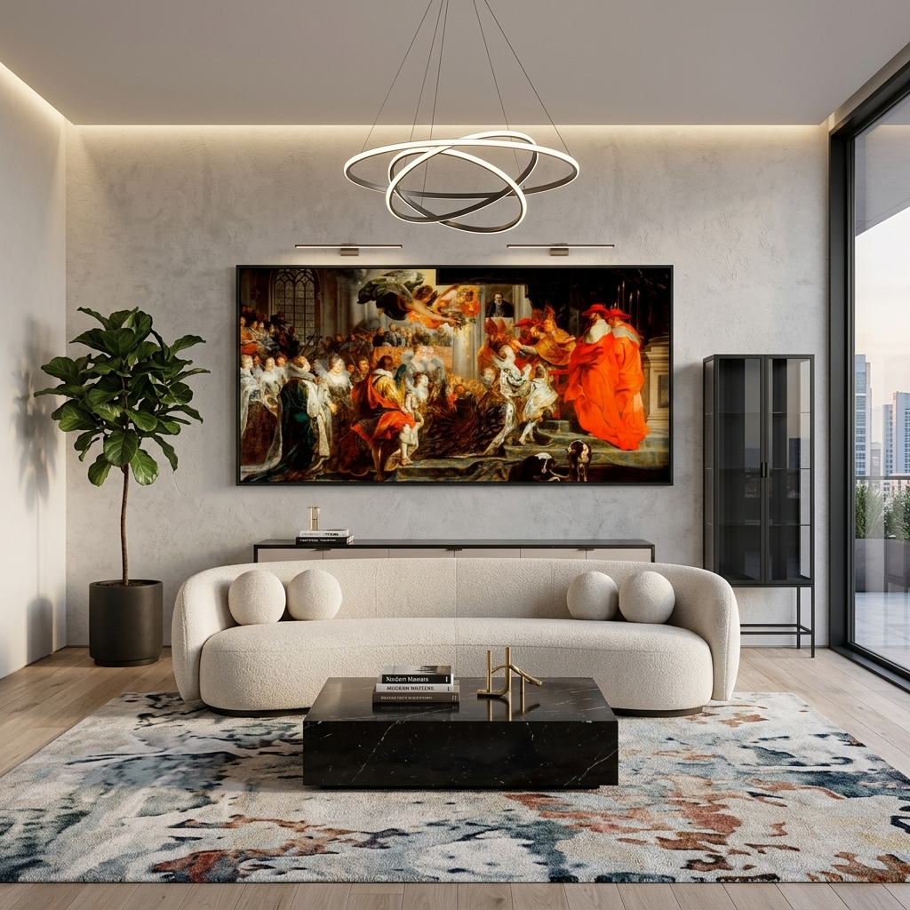 Reproduktion der Krönung von Maria de' Medici, Reproduktion auf Leinwand, Kunstdruck