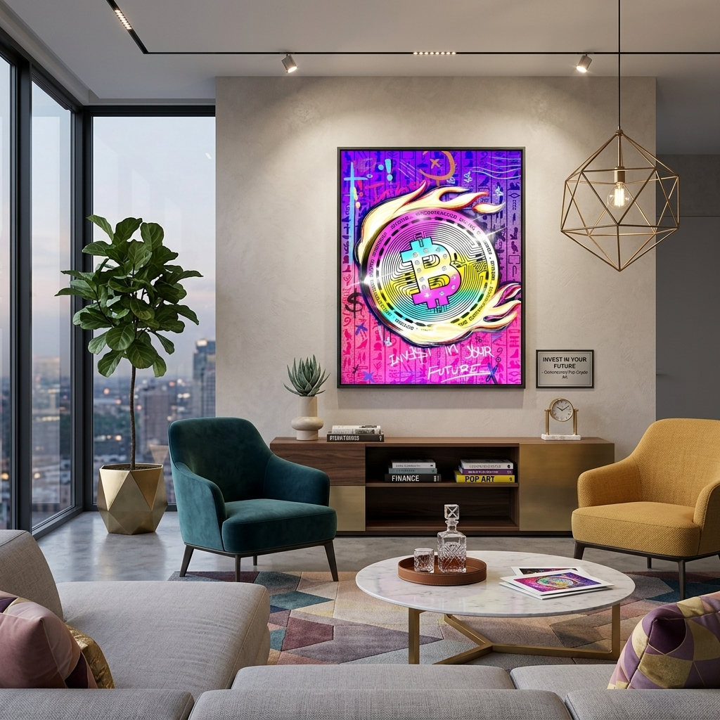Bitcoin Investieren Sie in Ihre Zukunft Motivierender Leinwand-Kunstdruck