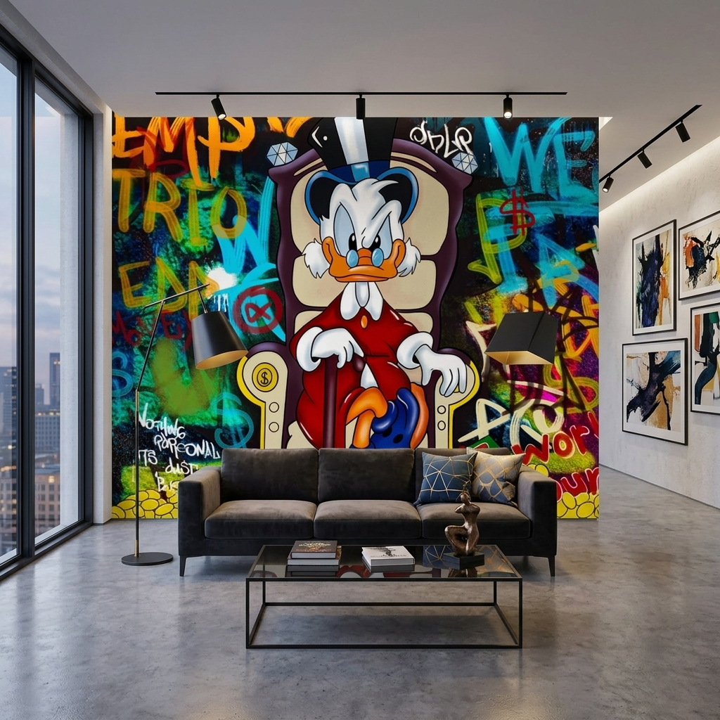 Scrooge – Die Welt gehört dir – Inspirierender Kunstdruck auf Leinwand