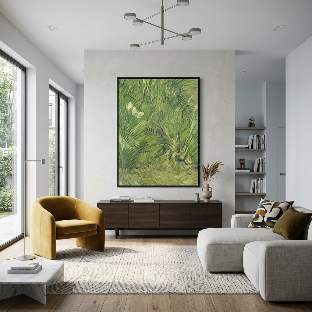 Reproduktion „Der Garten der Schmetterlinge“ von Vincent van Gogh, Reproduktion auf Leinwand, Wand-Kunstdruck