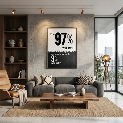 97% are running at 3% ENG Motivational Canvas Wall Art Print