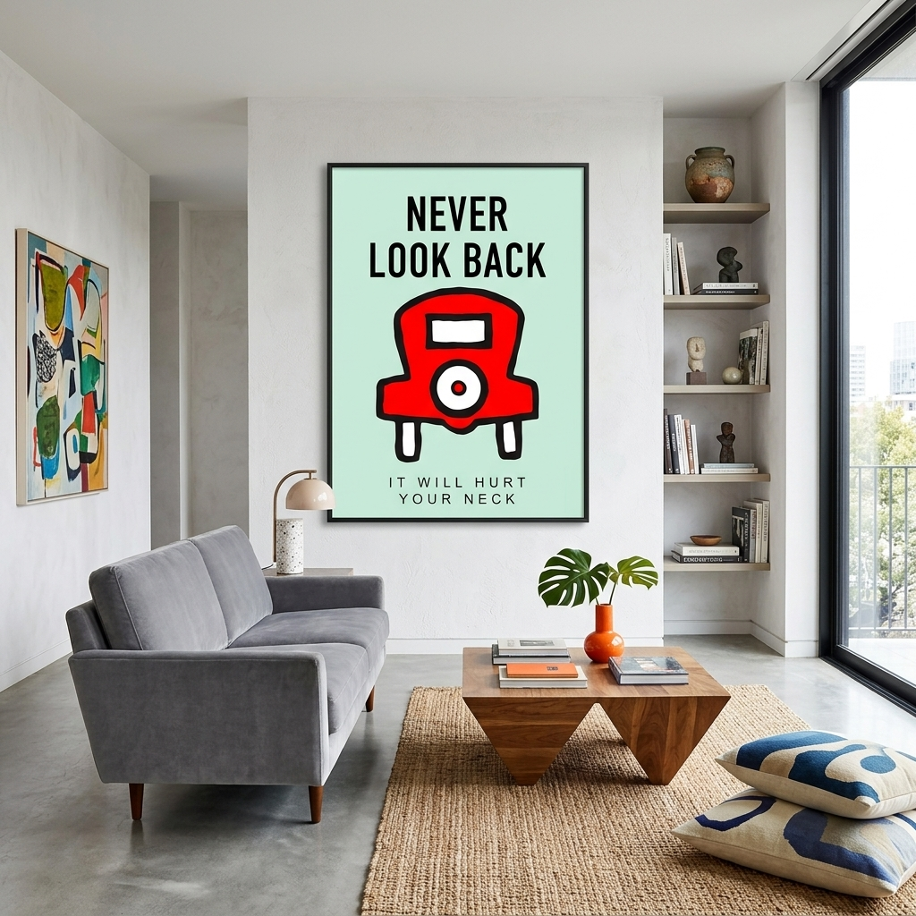 Monopoly Never look back Canvas Wall Art Print