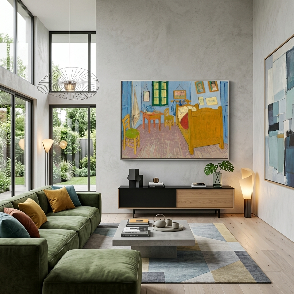 Reproduktion „Schlafzimmer in Arles“ von Vincent van Gogh, Reproduktion auf Leinwand, Wandkunst