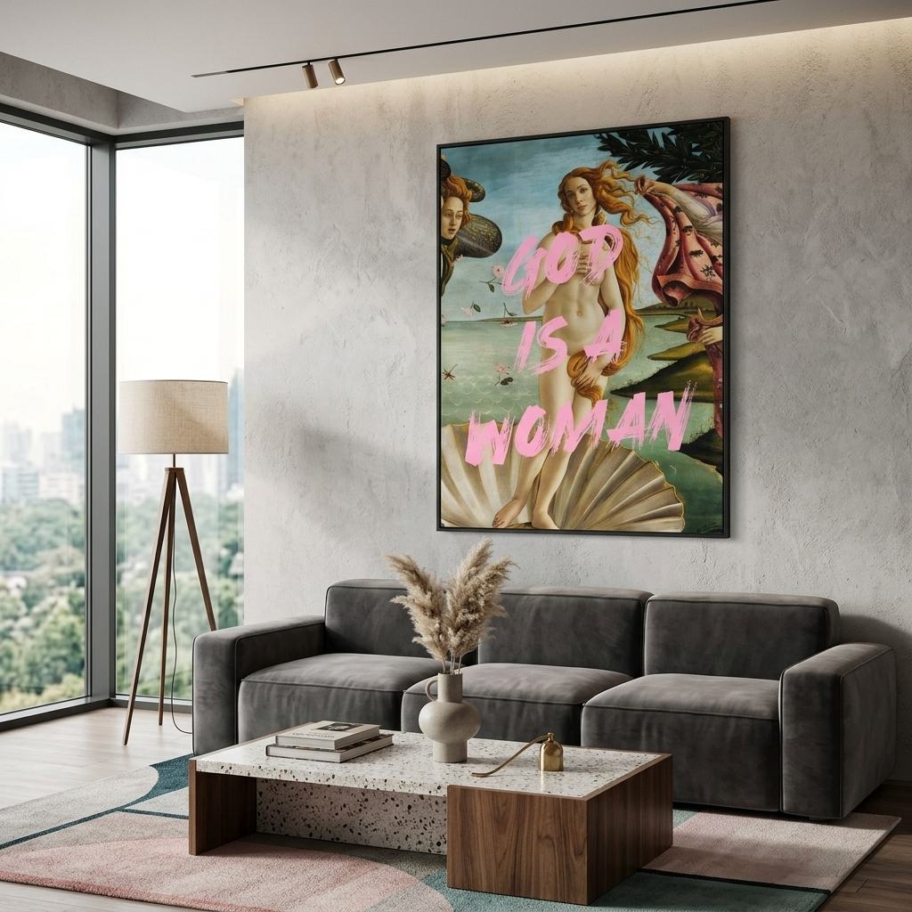 Kunstdruck auf Leinwand ist eine Frau