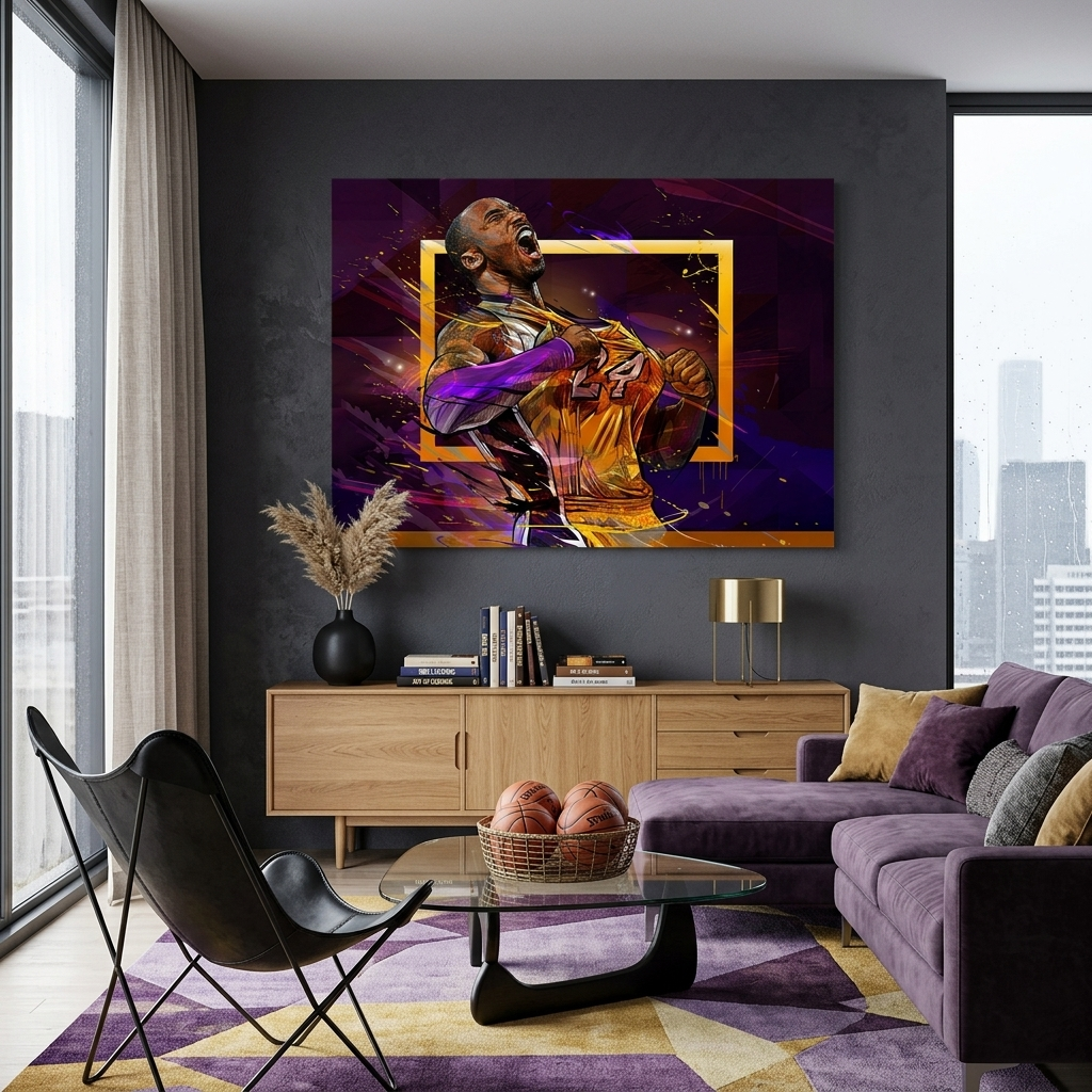 Leinwandbild, Motiv: Basketballspieler Los Angeles Lakers, Kobe Bryant, Wandbild